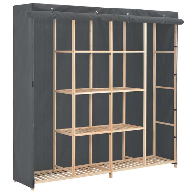 vidaXL - Kledingkast - 173x40x170 - cm - stof - grijs