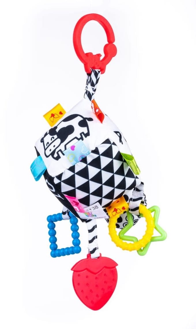 Dumel Balibazoo - Sensorische Hanger - Contrastkleuren - Verschillende Texturen - Belgeluid