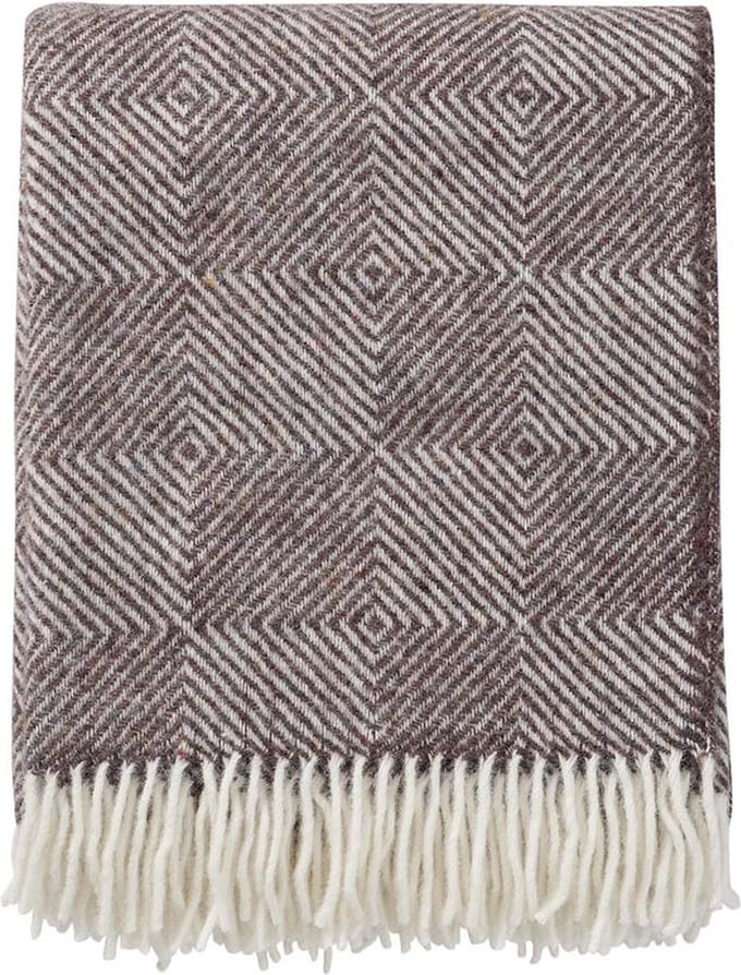 Klippan recycled wollen plaid Gooseye - 130x200cm bruin