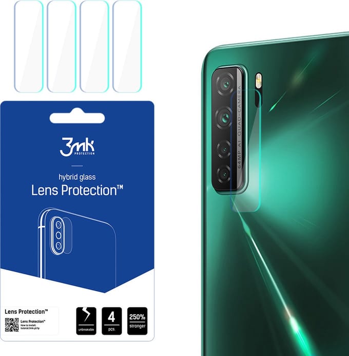 3MK 5G Serie - Huawei P40 Lite Lensbescherming - 4 Stuks - Transparant - Glashard