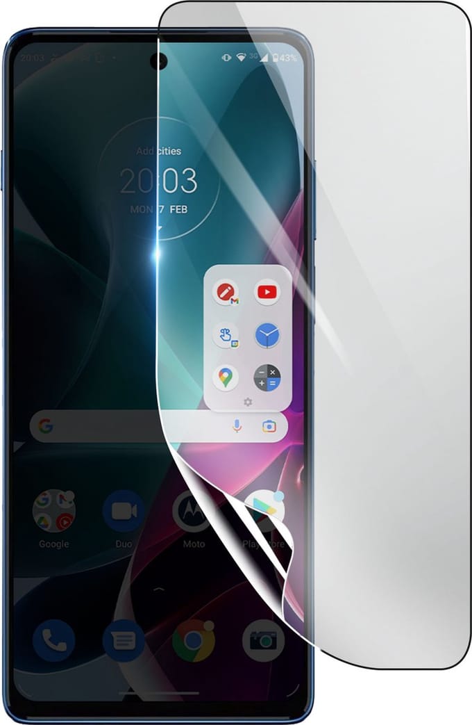 3mk, Geschikt voor Motorola Moto G200 5G, Schokbestendige Hydrogel Screenprotector, Transparant