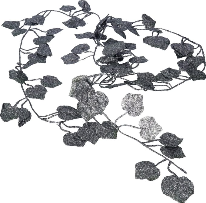 Othmar Decorations Kerstboom slinger - met bladeren - zilver/grijs - 200 cm - kunststof