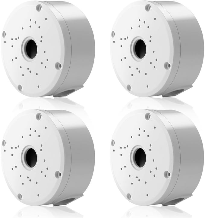 Camera Aansluitdozen - Montagedoos Beveiliging - Kabelbeheer Buiten - Waterdicht Design - 4 Stuks - Wit
