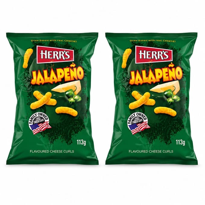 Herr's Jalapeno cheese curls 113 gram 2 Stuks