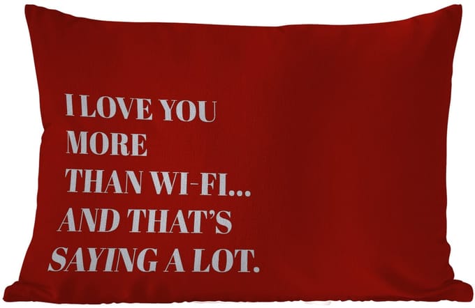 Buitenkussens - Tuin - Rood - Quote - Liefde - 50x30 cm