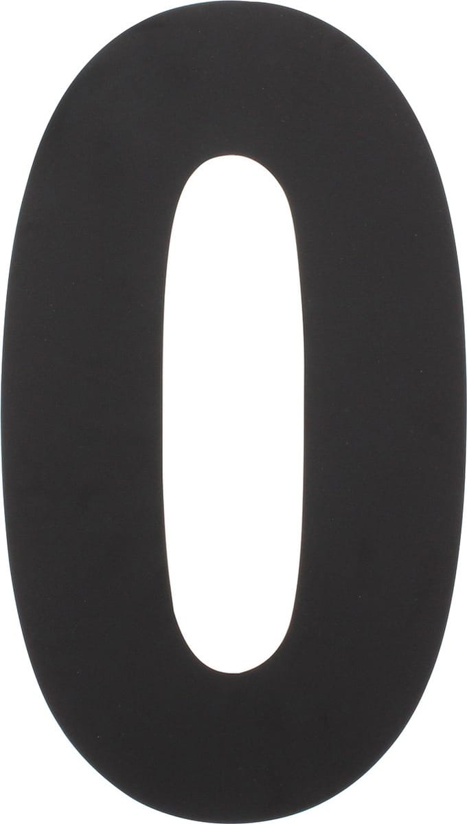 Intersteel Huisnummer 0 XL hoogte 30 cm rvs/mat zwart