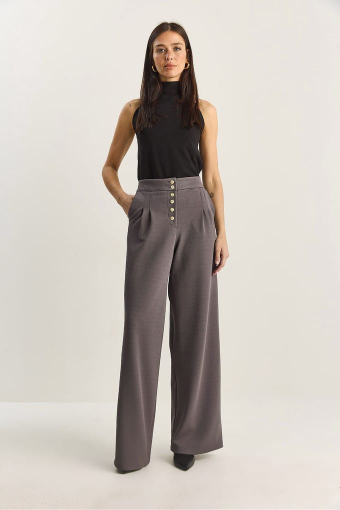 Hoge Taille Wijde Pantalon Palazzo