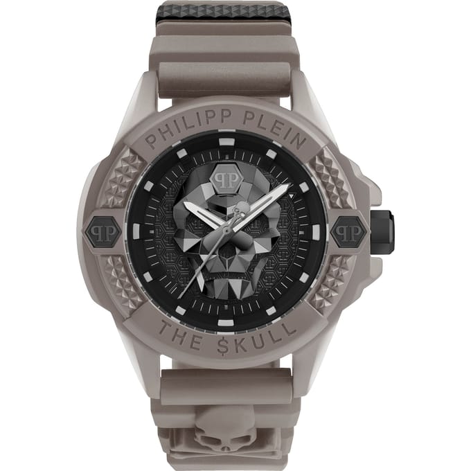 Philipp Plein The $Kull Ecoceramic PWUBA0323 Horloge - Siliconen - Grijs - Ø 44 mm