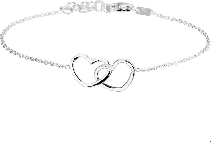 Zilver Gerhodineerd Armband Hart 1,2 Mm 16 + 3 Cm 1327143