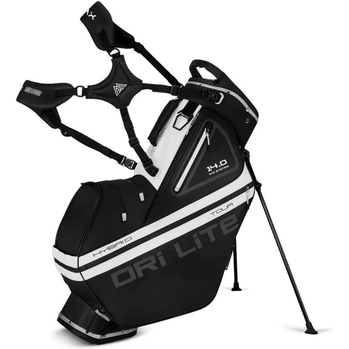 Big Max Dri Lite Hybrid Tour 2 - Waterwerende Golftas - Standbag - Zwart Wit