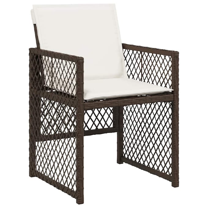 vidaXL - 5-delige - Tuinset - met - kussens - poly - rattan - bruin