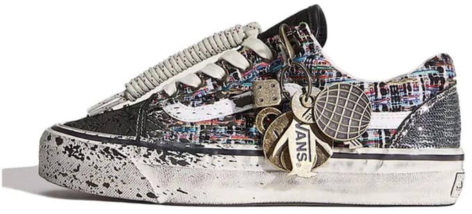Vans Premium Old Skool Charms Black Grey - Maat 46