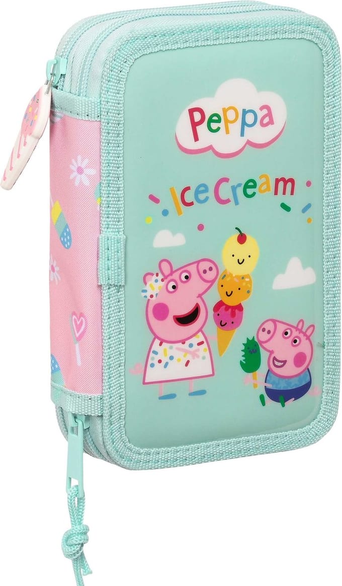 Peppa Pig Gevuld Etui, Ice Cream - 28 st. - 19,5 x 12,5 x 4 cm - Polyester