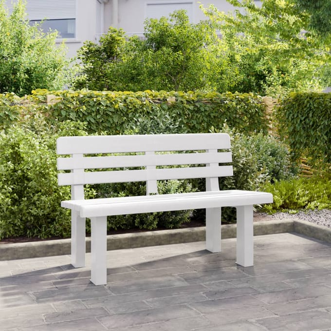 vidaXL - Tuinbankje - 110x52x71 - cm - polypropeen - wit