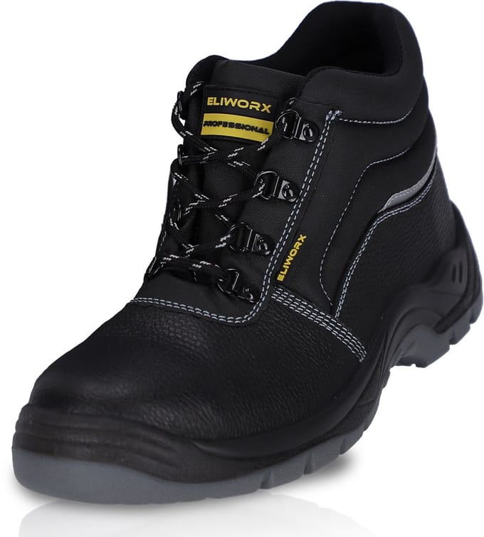 ELIWORX Herren Sicherheitsschuhe S3 SR - Terra High - Mit Stahlkappe Schwarz 41