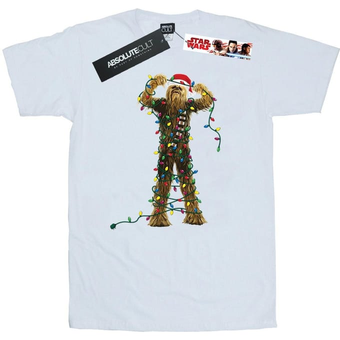 Star Wars Heren Chewbacca Kerstverlichting T-Shirt (Wit)