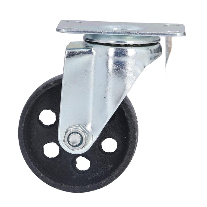 Zwenkwiel 3,5 inch Gietijzeren Wiel Dubbel Lager Zware Uitvoering Accessoire voor Kar Trolley