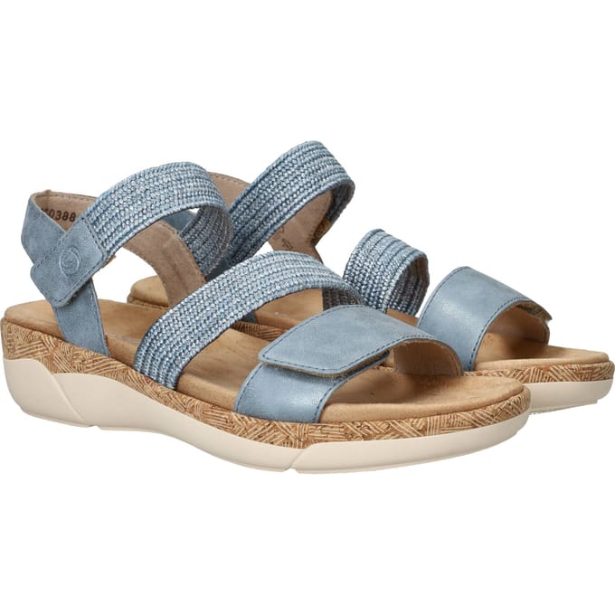 Remonte R6861-12 Sandalen Blauw Metallic Leer Dames