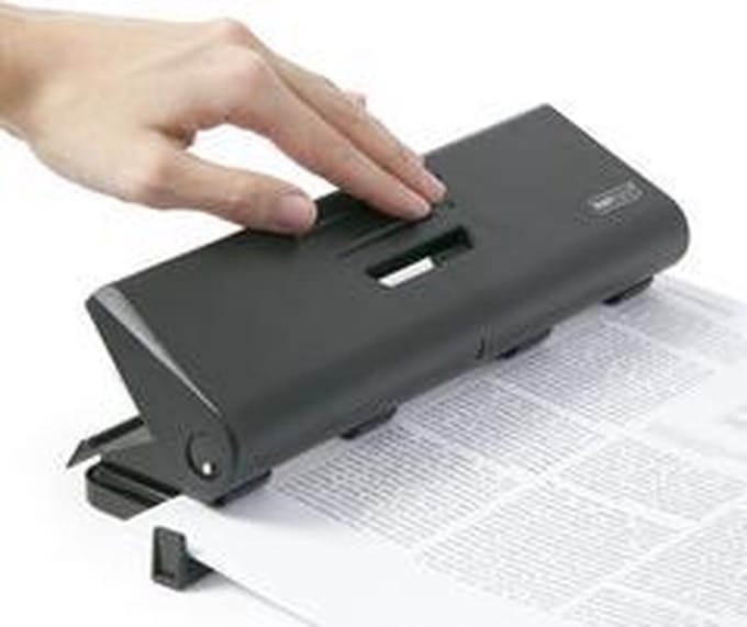 RAPESCO viervoudige perforator 75-P, perforatiecapaciteit: 16 vel, zwart