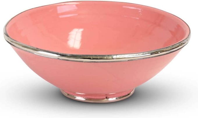 Safaary - Marokkaanse Kom Roze met Metaal Ø 31 x 12cm