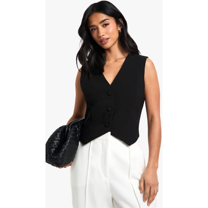 boohoo Dames Petite Essential Gilet | Black | Maat: 16