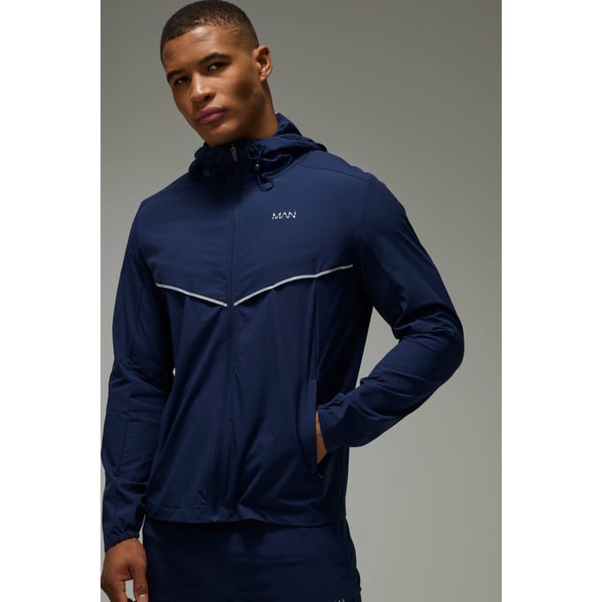 Heren Actieve Hardloop Ripstop Ventilatie Windbreaker | Navy | Size Small