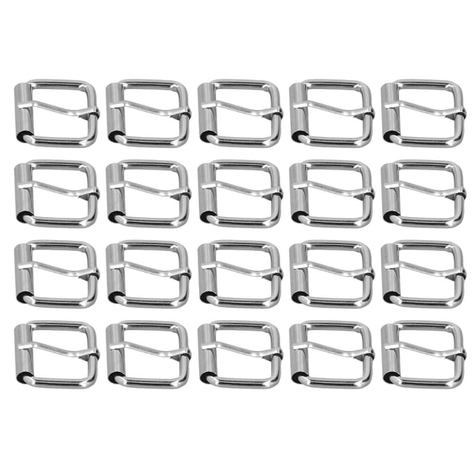 20 Boucles de Ceinture Couleur Vive Surface Brillante Robuste Durable Inaltérable Large Application Boucle Métallique 4,5 mm gray