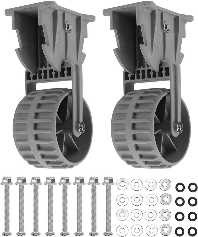 Set van 2 Universele Tewaterlating Wielen voor Opblaasbare Boot, Kajak of Vlot