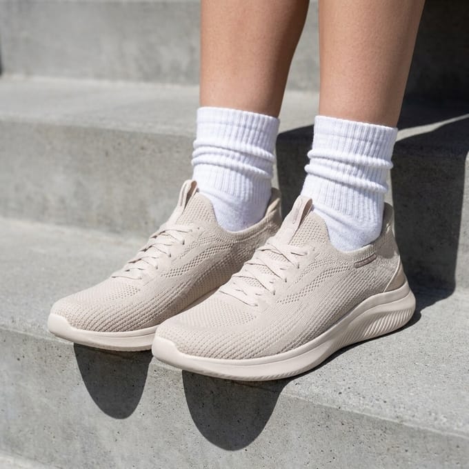 Skechers Slip - Sneakers - Unisex - ins Ultra Flex 4.0 beige Textiel