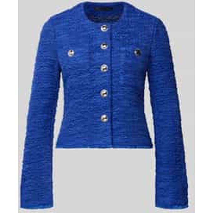slim fit blazer in bouclé-look