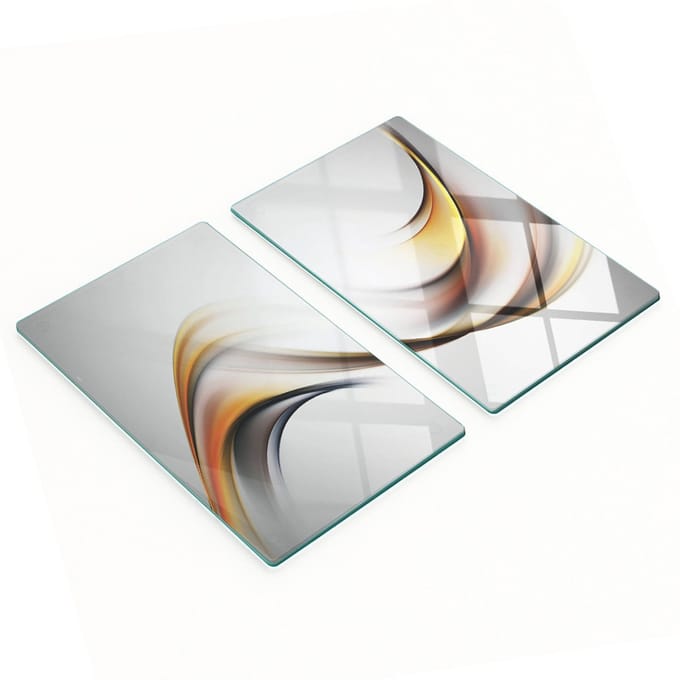 Multifunctionele decoratieve glazen panelen met abstract golfmotief, 2x30x52 cm
