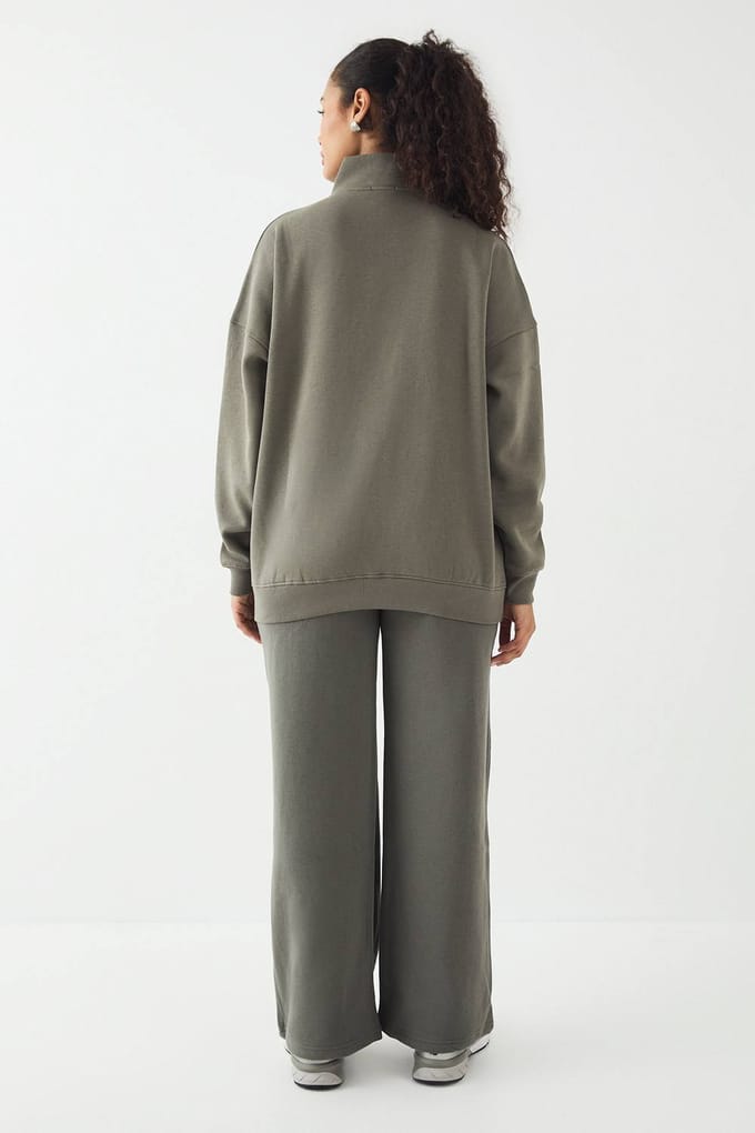 boohoo Dames DSGN Studio Applique Jogger met rechte pijpen | Khaki | Maat: Medium