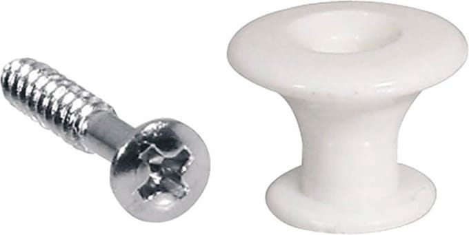 Boston EP-W Eindpin - 12-Pack, Plastic, Wit