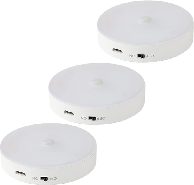 Lybardo - Kastverlichting - 3 opbouwspots - Oplaadbaar - 0.6W - 3000K - Bewegingssensor