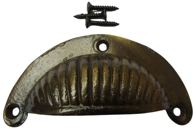 Sunrise Cup Pull Handle Antique Brass