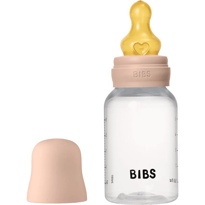 BIBS Baby Bottle Round Latex Slow Flow Blush 150 ml