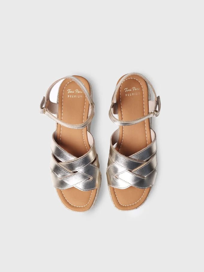 Gouden platform sandaal | CRISTINA