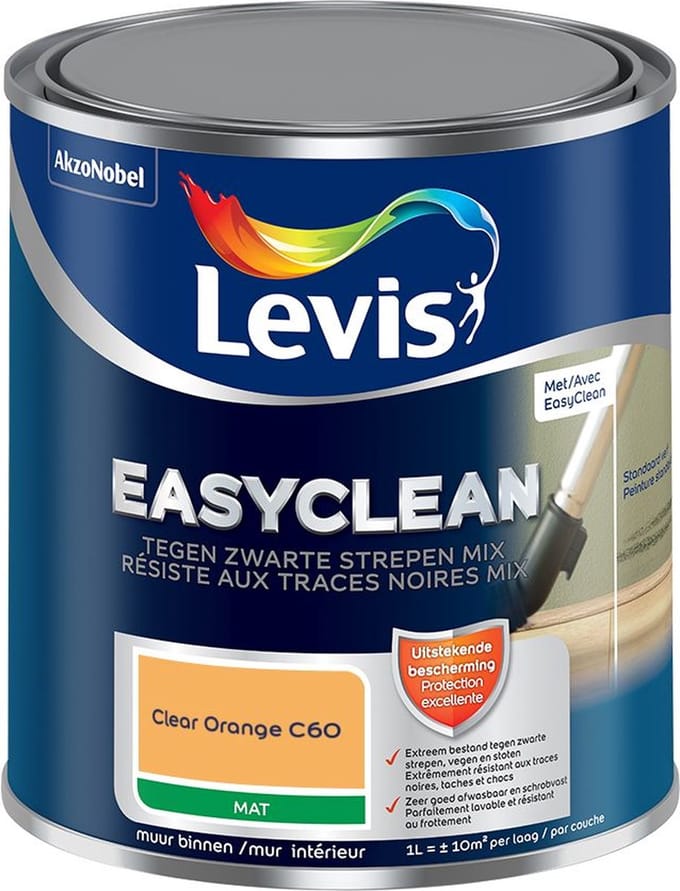 Levis - Easyclean Tegen Zwarte Strepen Mix - Clear Orange C60 - Mengverf - 1 L