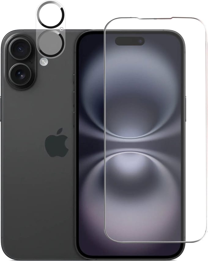 Tempered glass Screenprotector en Camera lens Protector Geschikt voor iPhone 16 Plus - Beschermglas - gehard glas - 1+1 Stuk