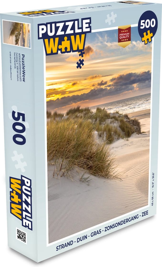 Puzzel Strand - Duin - Gras - Zonsondergang - Zee - Legpuzzel - Puzzel 500 stukjes