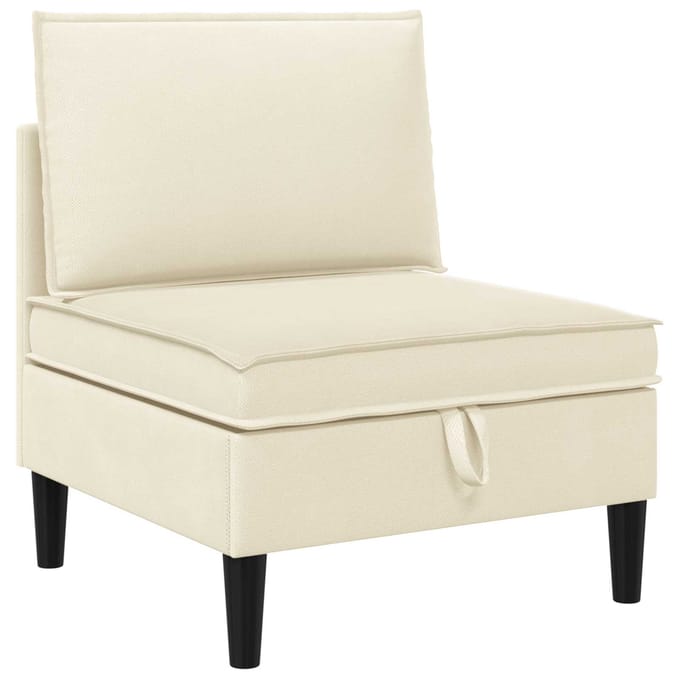 vidaXL - Midden - Sofa - met - Opbergruimte - Crèmekleurig - Fluweel