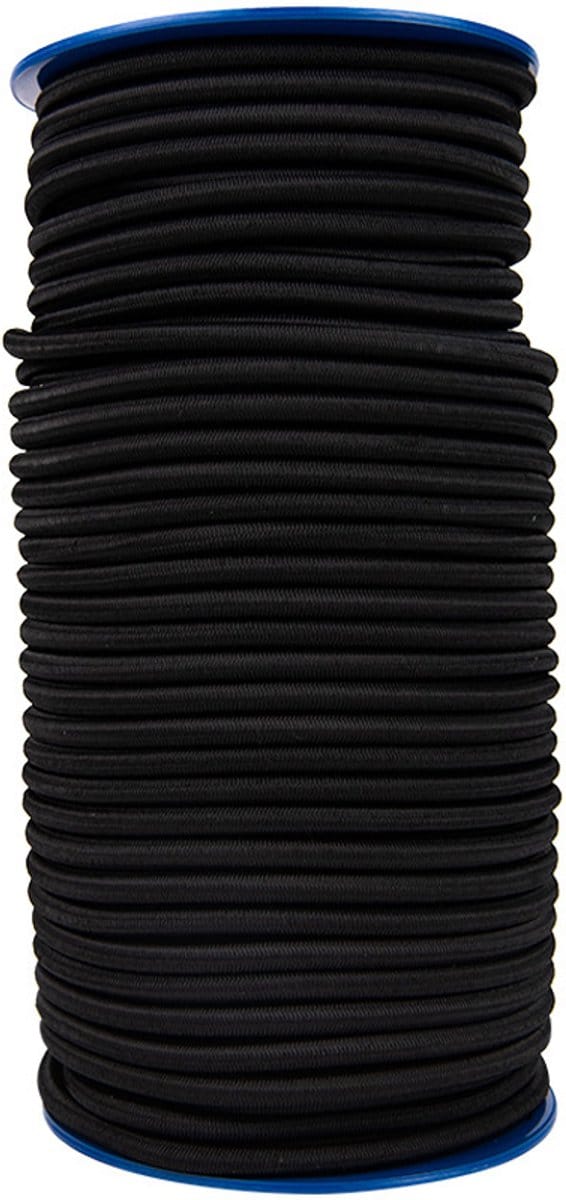 Elastisch koord 12mm zwart op rol - 50 meter