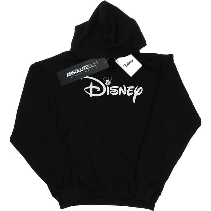 Disney Heren Mickey Mouse Hoofd Logo Hoodie (Zwart)