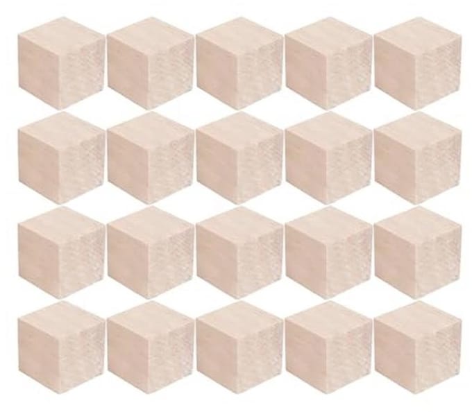 Blanco Houten Dobbelstenen 5 cm voor Creatieve Projecten - 20 Stuks
