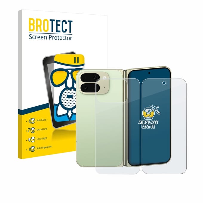 BROTECT - Screenprotector voor Google Pixel 10 Pro Fold (Voor+Achter) - Folie Beschermfolie Beschermglas matte