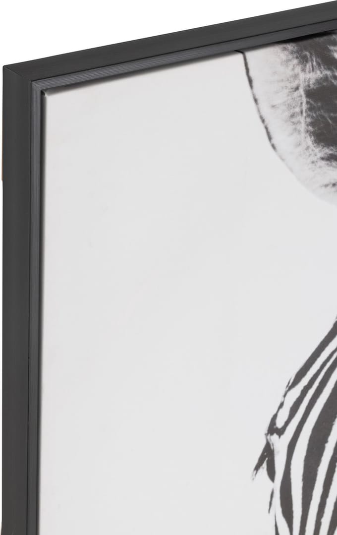 J-Line wanddecoratie Zebra - canvas - zwart/wit