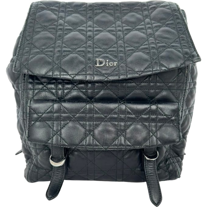 Dior Stardust Cannage Gequilted Rugzak in Zwart Lamsleer