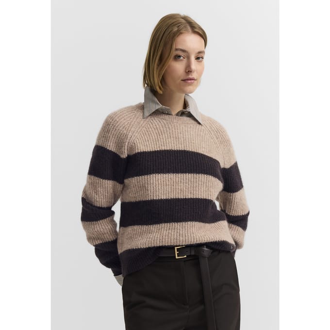 Bugatti Damen Trui met ronde hals, wolmix met alpaca