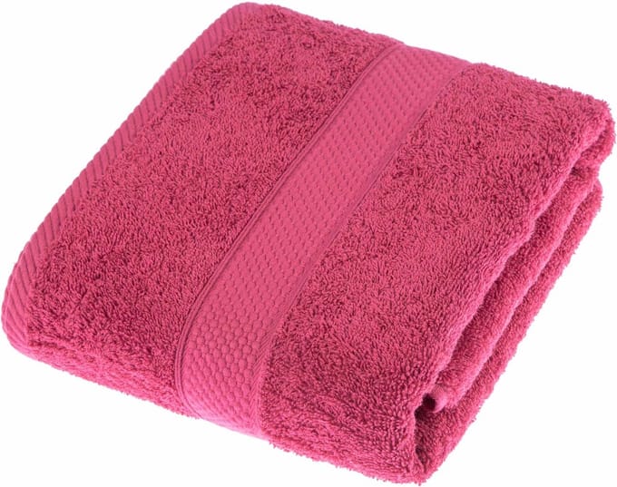 Homescapes badstof douchedoek 100% katoen roze