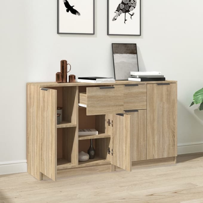 vidaXL - Dressoirs - 2 - st - 60x30x70 - cm - bewerkt - hout - sonoma - eikenkleurig
